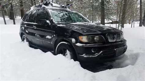 Bmw X5 Winter Snow Driving Off Road Drifting On Snow
