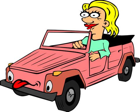 Girl Driving Car Cartoon Clip Art At Vector