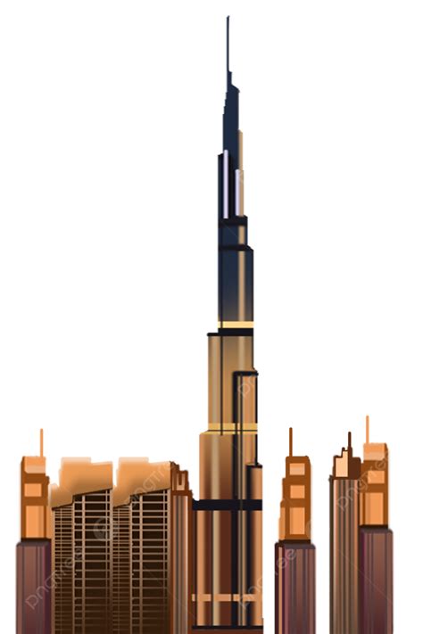 Edificio Simbolo Di Dubai Burj Khalifa Dipinto A Mano Edificio Simbolo Di Dubai Burj Khalifa