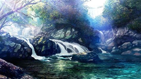 Anime Waterfall Wallpapers Top Free Anime Waterfall Backgrounds