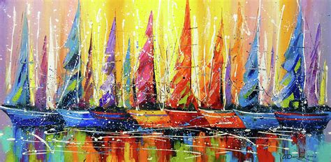 Bright Sails Painting By Olha Darchuk Fine Art America