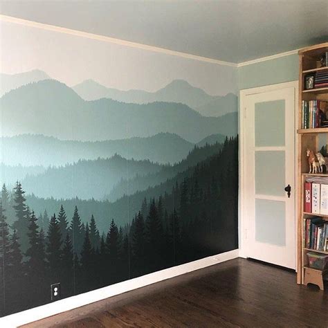 3d Mountain Peel And Stick Wallpaper Removable Self Adhesive Blue