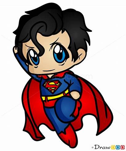 Superman Chibi Draw Drawing Superhero Superheroes Drawdoo