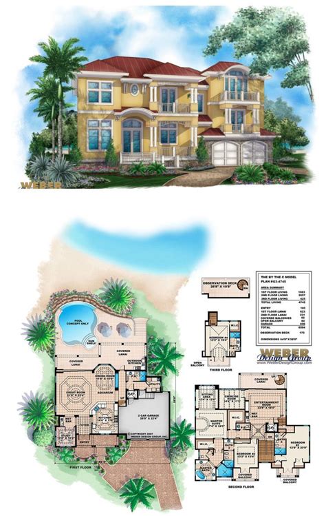 Beach House Plan 3 Story Tropical Caribbean Beach Home Floor Plan