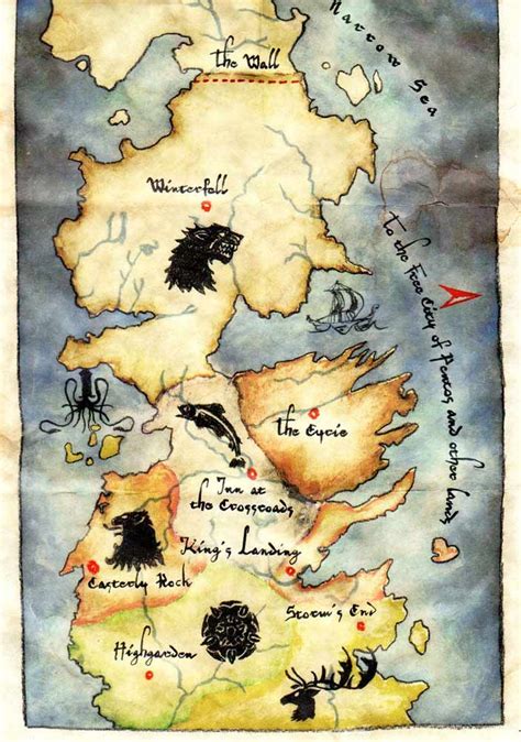 Map Of The Seven Kingdoms Game Of Thrones Pinterest