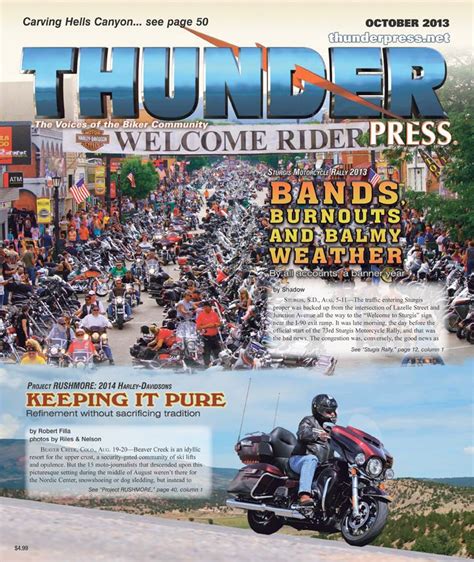 October 2013 Thunder Press Magazine Cover Thunder Pressing