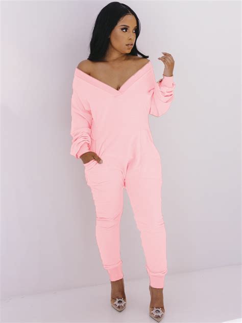 Wholesale Fashion V Neck Long Sleeve Solid Jumpsuits Women Jzm082616