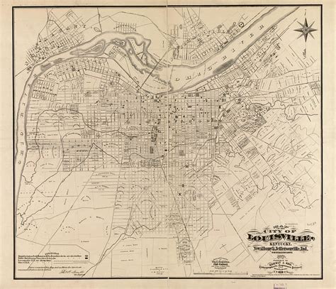 Vintage Map Of Louisville Kentucky 1873 Drawing By