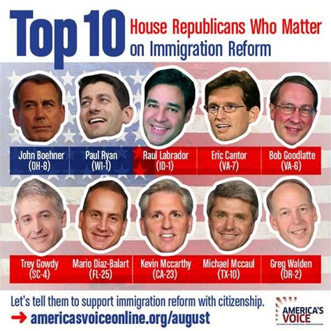 The Top 10 House Gop Members That Matter On Immigration Reform