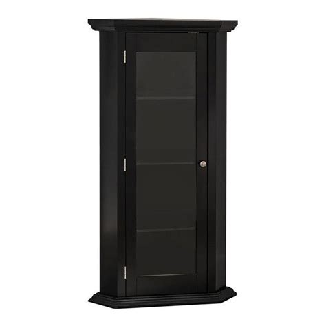 Pilaster Designs Didan 3 Shelf Contemporary Wood Curio Storage Cabinet
