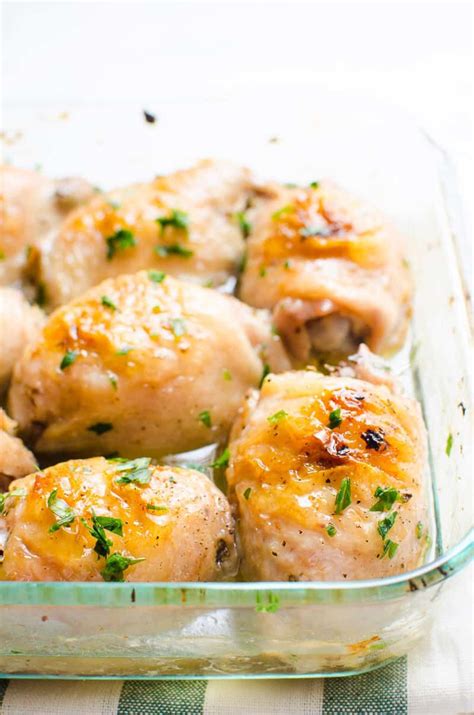 Our best baked chicken recipes. Baked chicken thighs recipe where bone in thighs are roasted in the oven with … | Chicken thigh ...