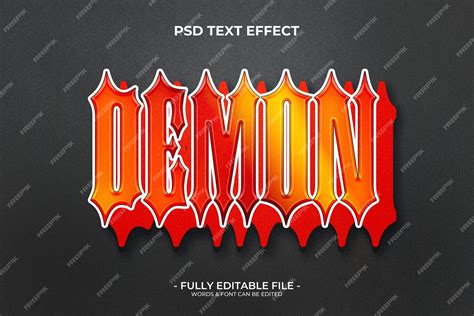 Premium Psd Red Demon Text Effect