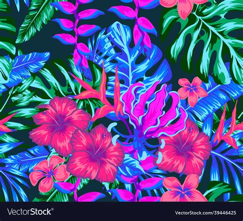 Neon Tropics Wallpaper Nature Tropical Punk Vector Image