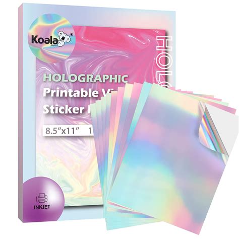 Koala Holographic Sticker Paper For Inkjet Printer 10 Sheets 85x11