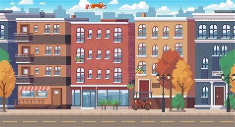 Pixel Town Parallax Pixel Art Background By Digital Moons