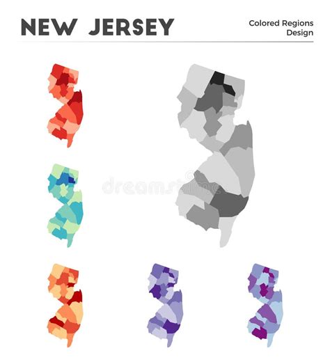 New Jersey Map Collection Stock Vector Illustration Of Design 268325405