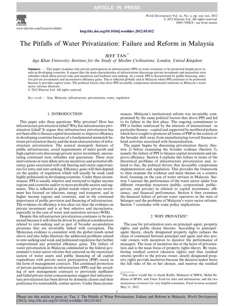 Initiative for policy dialogue privatization task force. (PDF) The Pitfalls of Water Privatization: Failure and ...