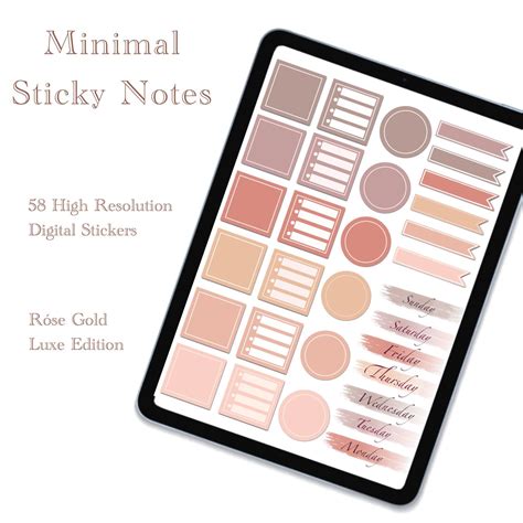 Digital Sticky Notes Nude Post It Notes Stickers IPad Sticky Notes