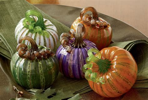 Mini Pumpkins By Leonoff Art Glass Art Glass Sculpture Artful Home