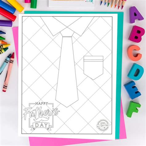 Free Fathers Day Coloring Pages Necktie And Shirt To Color Kids