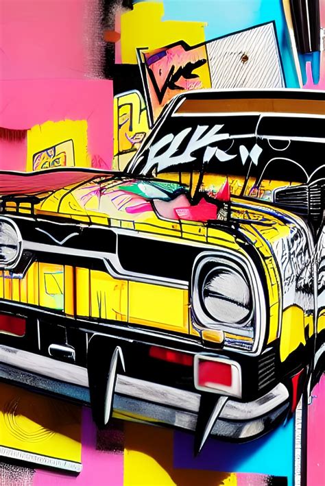 Wall Art Print Graffiti Collage Car Europosters