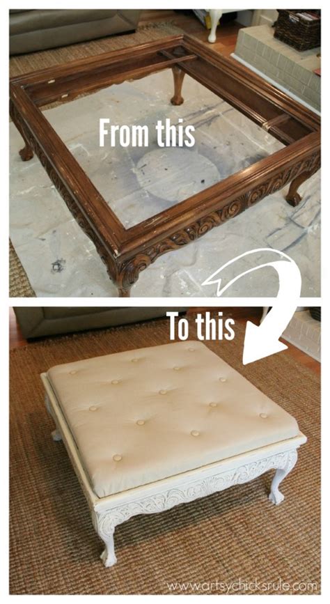 Plus, this tray has cutout side handles that make it easy to move from room. Thrift Store Coffee Table -turned- DIY Tufted Ottoman ...