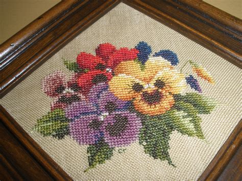 pansies counted cross stitch pansies cross stitch patterns xxx hobbies crafts frames