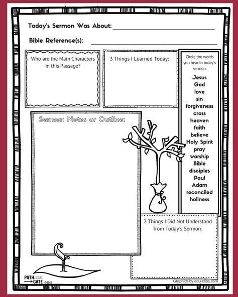 These Free Printable Sermon Notes Pages Include A Sunday Morning