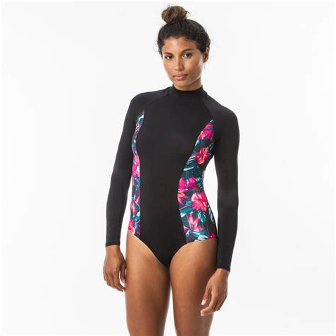 Long Sleeve 1 Piece Swimsuit With Back Zip Dani Foamy Decathlon