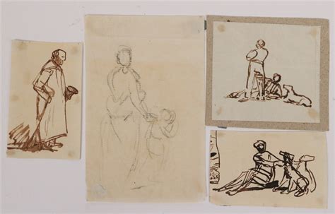 Lot Detail Four Old Master Pen And Ink Sketches