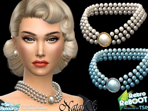 The Sims Resource Retro Rebootnatalis 60s Pearl Necklace