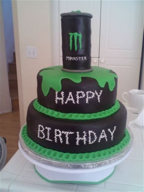 Monster Energy Drink Themed Cake — Birthday Cakes Monster Energy Cake Monster Cake Monster