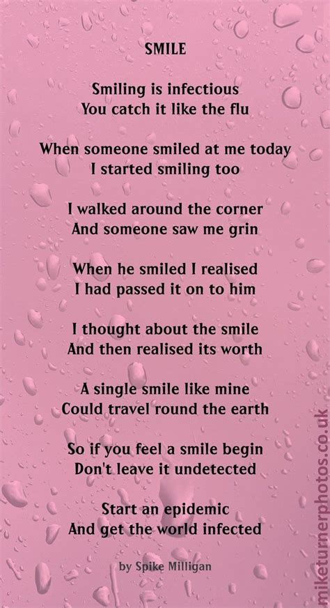 Smile Poem By Spike Milligan Inspirational Poems For Kids Kids Poems