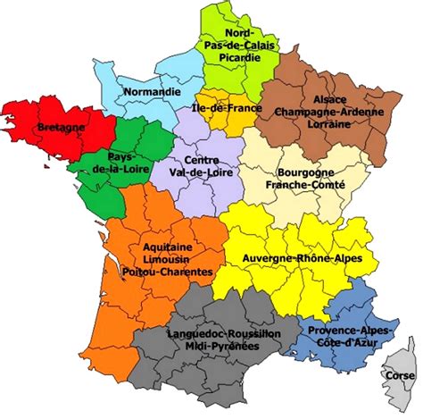 Carte De France Des 13 Régions Voyage Carte Plan