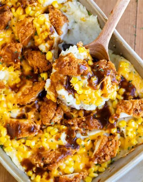 Mashed Potato Casserole With Crispy Chicken The Cozy Cook