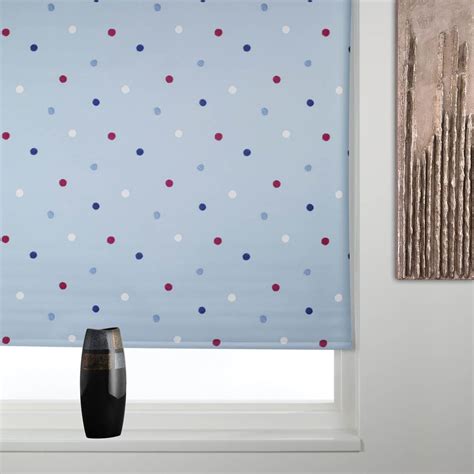 Blackout Roller Blind Dotty Blue Free Uk Delivery Terrys Fabrics