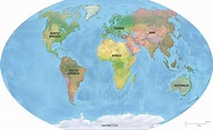 Vector Map World Relief Continents Political | One Stop Map