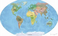 Vector Map World Relief Continents Political | One Stop Map