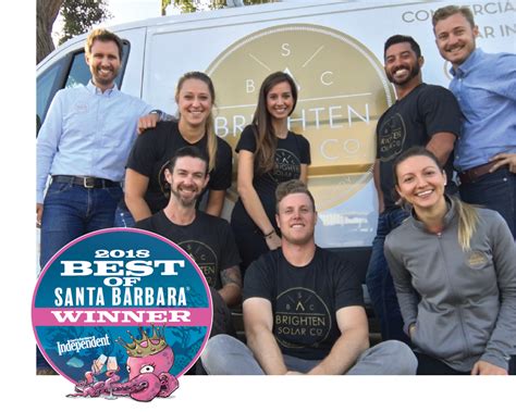 Best Of Santa Barbara 2018 Team Photo With Logo Brighten Solar Co