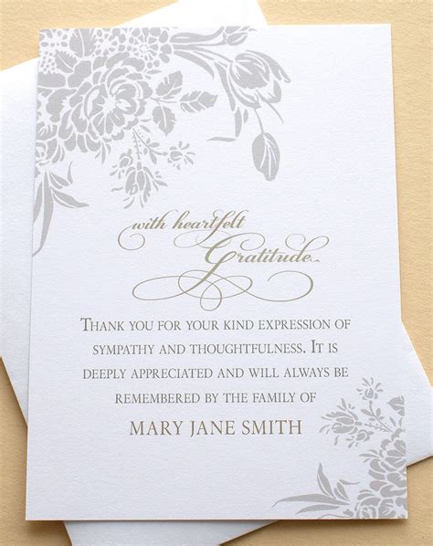Personalized Funeral Thank You Cards Flat Cards 3 12 X 4 78 Etsy
