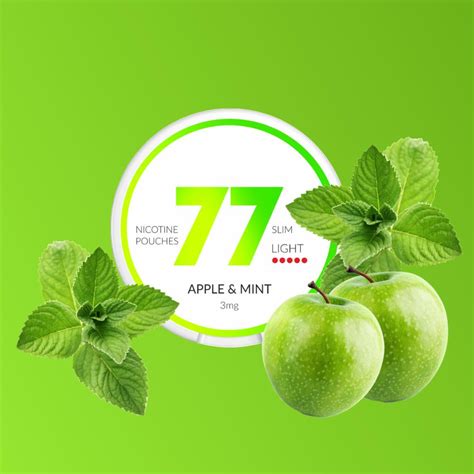 77 Apple And Mint Light Nicotine Pouch London Pods