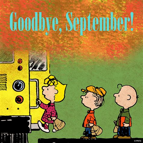 Goodbye September With Images Hello September Snoopy Love