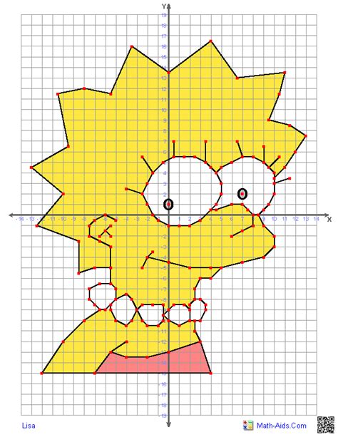 The Simpsons Face Is Drawn On Graph Paper