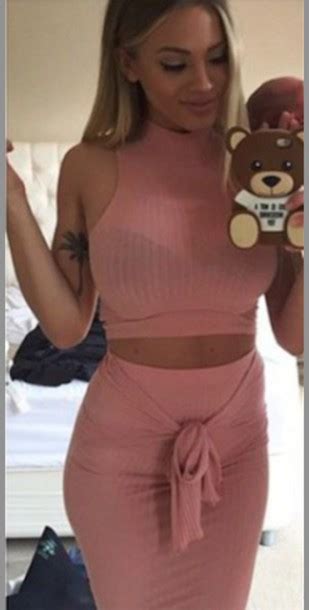 Dress Two Piece Light Pink Pink Tammy Hembrow Clothe Two Piece Two Piece Wheretoget