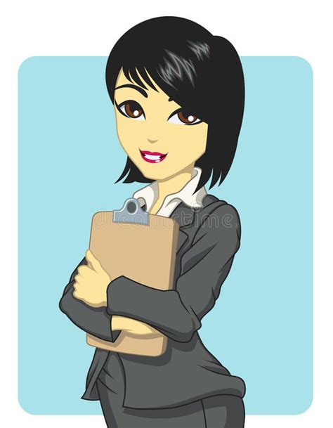 Asian Business Woman Professional Looking Asian Woman Holding