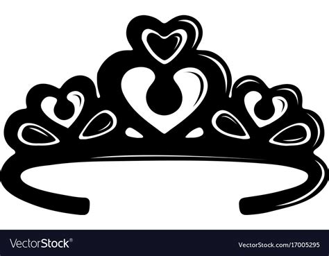 Tiara Crown Icon Simple Black Style Royalty Free Vector