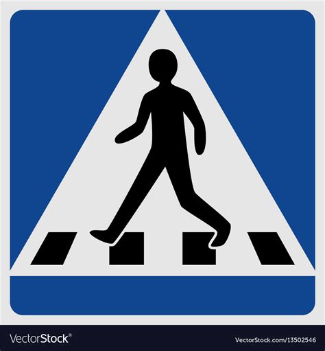 Traffic Sign Pedestrian Crossing Royalty Free Vector Image