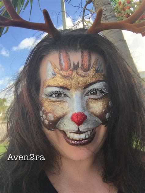 Rudolph The Red Nose Reindeer Face Paint Glam Reindeer Aven2ra