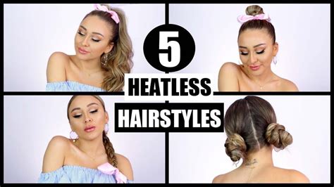 Quick And Easy Heatless Hairstyles Youtube