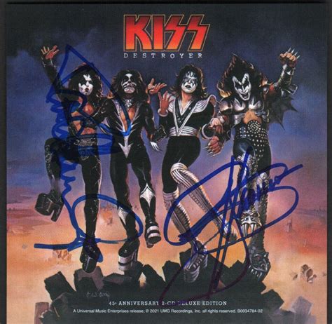 Gene Simmons And Paul Stanley Autographs 45th Anniversary Destroyer Art
